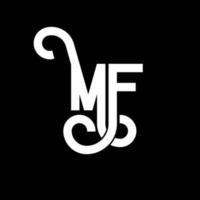 mf brev logotyp design. initiala bokstäver mf logotyp ikon. abstrakt bokstav mf minimal logotyp formgivningsmall. mf brev design vektor med svarta färger. mf logotyp