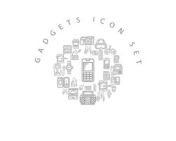 Gadget-Icon-Set-Design auf weißem Hintergrund. vektor