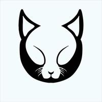 Katze Logo einfach elegant bnw Konzept vektor