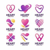 Liebe Herz Logo Geschäft Vorlage Sammlung vektor