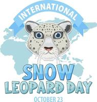 internationell snö leopard logotyp begrepp vektor