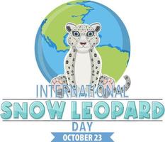 internationell snö leopard logotyp begrepp vektor