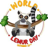 World Lemur Day banner design vektor