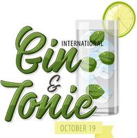 internationell gin och tonic dag banner design vektor