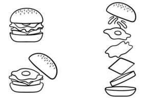 burger hand dragen illustration vektor