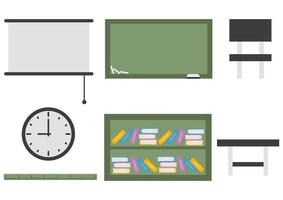 en samling av illustrationer av Utrustning i de klassrum vektor