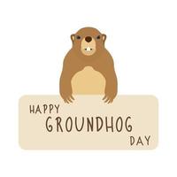 glad groundhog dag banner vektor