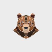 brunbjörnporträtt. abstrakt månghörnigt design. vektor