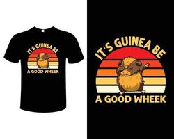 Meerschweinchen-Vektor-T-Shirt-Design-Vorlage vektor