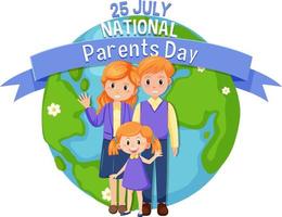 nationella föräldrar dag affisch mall vektor