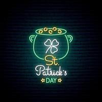 Happy Saint Patrick's Day Leuchtreklame vektor