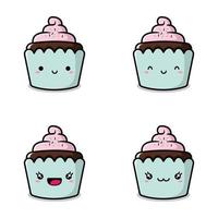 vektor illustration av söt muffin emoji