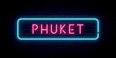 Phuket Leuchtreklame. helles Licht Schild. vektor