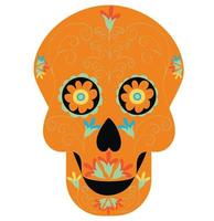 död- dag skallar. mexikansk socker mänsklig huvud ben halloween tatuering dia de los muertos. vektor illustration isolerat på vit bakgrund