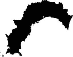 Silhouette der japanischen Landkarte, Karte von Kochi vektor