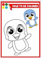 färg bok för ungar. pingvin vektor