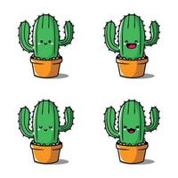 vektor illustration av söt kaktus växt emoji