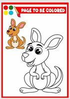 färg bok för ungar. känguru vektor