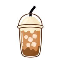 Hand gezeichnet Eis Kaffee Cappuccino Symbol Clip Art im animiert Karikatur Vektor Illustration auf Weiß Hintergrund