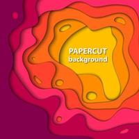 Vektorhintergrund mit hellgelben, rosa und orangefarbenen Papierschnittformen. 3D abstrakter Papierkunststil, Designlayout für Geschäftspräsentationen, Flyer, Poster, Drucke, Karten, Broschürencover. vektor