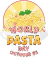 världen pasta dag banner design vektor