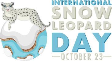 internationell snö leopard dag baner design vektor