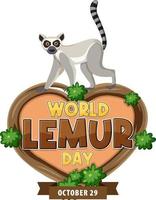 World Lemur Day affischdesign vektor