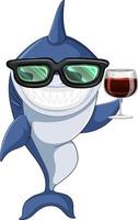 lächelnde Hai-Zeichentrickfigur vektor