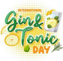 Logo-Design für den internationalen Gin-Tonic-Tag vektor