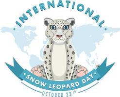 internationell snö leopard dag baner design vektor