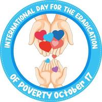 internationella dagen för utrotning av fattigdom vektor