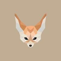 Fennec Fox polygonalen Stil. Vektorillustration. vektor