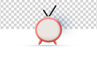 unik realistisk söt orange gammal TV ikon stil 3d design isolerat på vektor