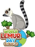 World Lemur Day affischdesign vektor