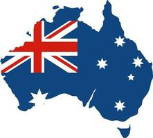 australier flagga i Australien Karta form vektor