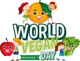 Welt-Veganer-Tag-Logo-Konzept vektor