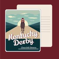 Retro Kentucky Derby Vykort vektor