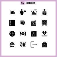16 kreativ Symbole modern Zeichen und Symbole von Transport Himmel Aufzug Mensch Nacht Liebe editierbar Vektor Design Elemente