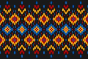 Teppich Ethno-Ikat-Muster rot. geometrisches ethnisches ikat-nahtloses muster im stammes-. mexikanischer Stil. vektor