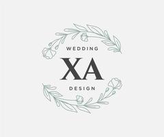 xa initialen brief hochzeitsmonogramm logos sammlung, handgezeichnete moderne minimalistische und florale vorlagen für einladungskarten, save the date, elegante identität für restaurant, boutique, café im vektor