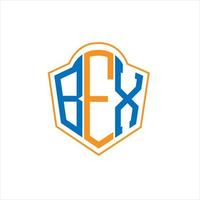 bex abstrakt monogram skydda logotyp design på vit bakgrund. bex kreativ initialer brev logotyp. vektor