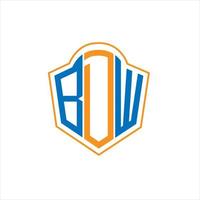 bdw abstrakt monogram skydda logotyp design på vit bakgrund. bdw kreativ initialer brev logotyp. vektor