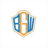 bgw abstrakt monogram skydda logotyp design på vit bakgrund. bgw kreativ initialer brev logotyp. vektor