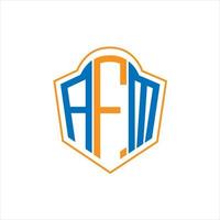 afm abstrakt monogram skydda logotyp design på vit bakgrund. afm kreativ initialer brev logotyp. vektor