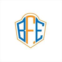 bfe abstrakt monogram skydda logotyp design på vit bakgrund. bfe kreativ initialer brev logotyp. vektor