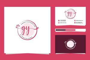 Initiale gy feminin Logo Sammlungen und Geschäft Karte Templat Prämie Vektor