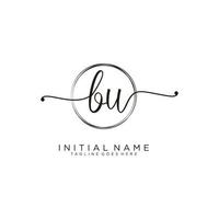 första bu feminin logotyp samlingar mall. handstil logotyp av första signatur, bröllop, mode, smycken, boutique, blommig och botanisk med kreativ mall för några företag eller företag. vektor