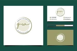 Initiale gw feminin Logo Sammlungen und Geschäft Karte Templat Prämie Vektor