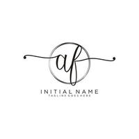 första af feminin logotyp samlingar mall. handstil logotyp av första signatur, bröllop, mode, smycken, boutique, blommig och botanisk med kreativ mall för några företag eller företag. vektor