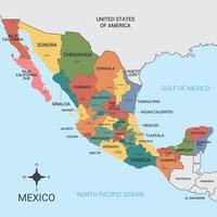 Mexiko Regionen Karte vektor
